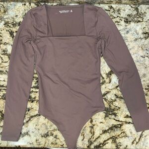 Abercrombie Square Neck Taupe Bodysuit, XS
